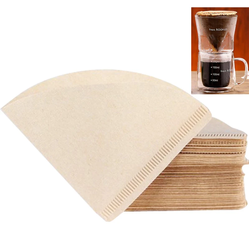 40pcs Coffee Filter V-Cup Filter Espresso Machine Moka Pot Strainer Coffee Filter Cup Special Paper Coffee Filter Papers V Shape