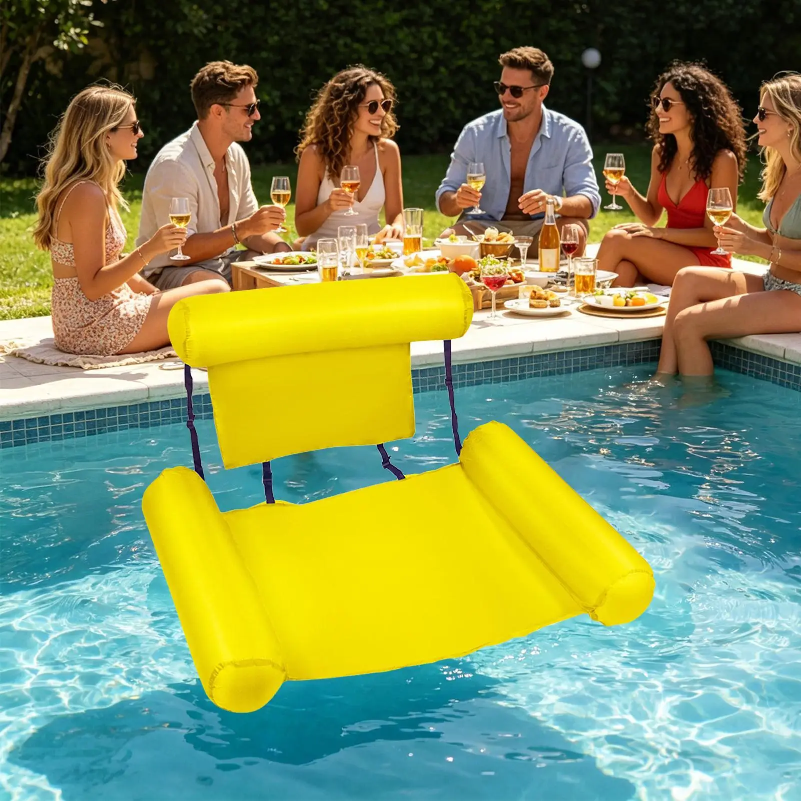

Floating Lounge Chair For Pool Heavy Duty Thickened Adjustable Water Float Lounger For Beach Lake Party Travel Vacation