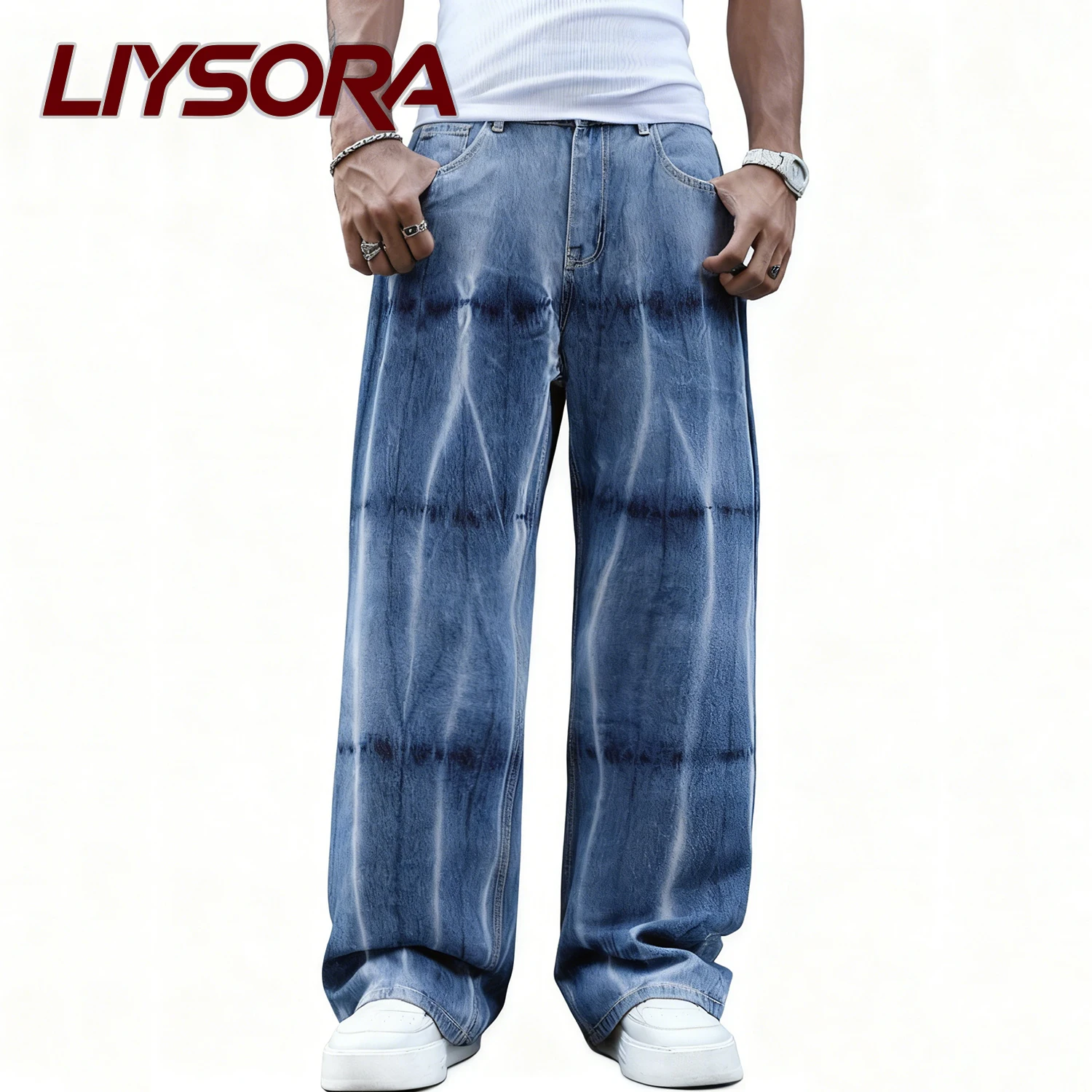

Autumn Men's High Street Baggy Wide Leg Jeans Daily Casual Punk Y2K Loose Stacked Denim Pants Youth Skateboard Pants Unisex