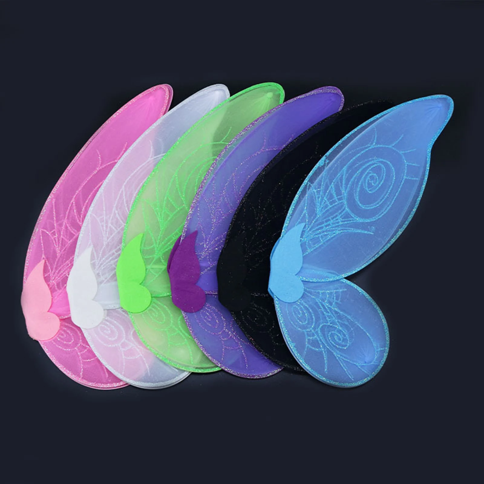 Halloween Children Butterfly Wings Dual-Wing Angel Fairy Princess Wings Elastic Bands Easter Theme Party Cosplay Costumes Props