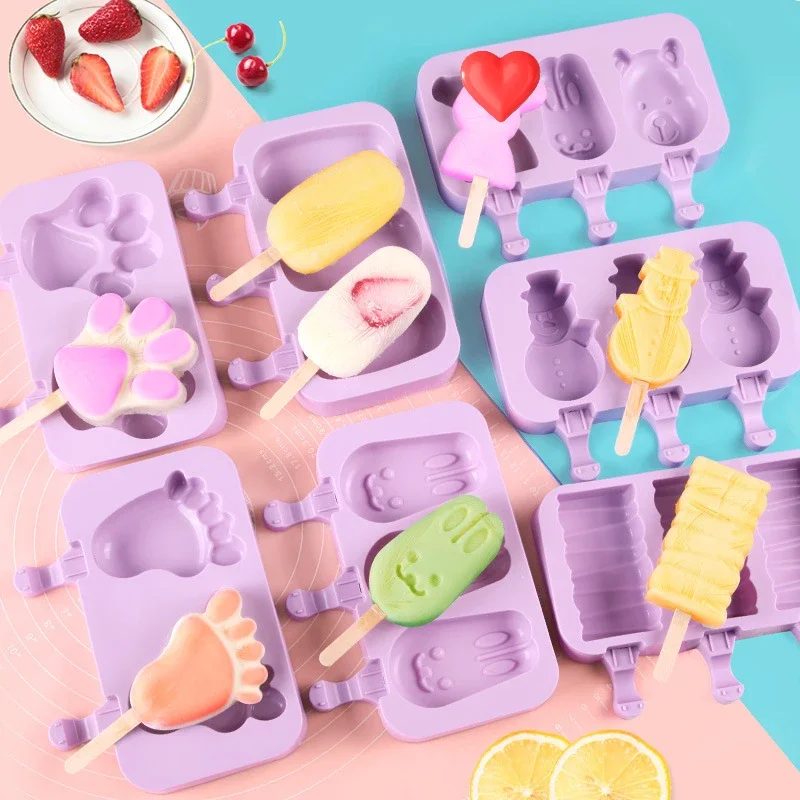 Silicone Ice Cream Mold Magnum Silicone Mold DIY Fruit Juice Ice Pop Cube Maker Ice Tray Popsicle Mould Baking Accessories