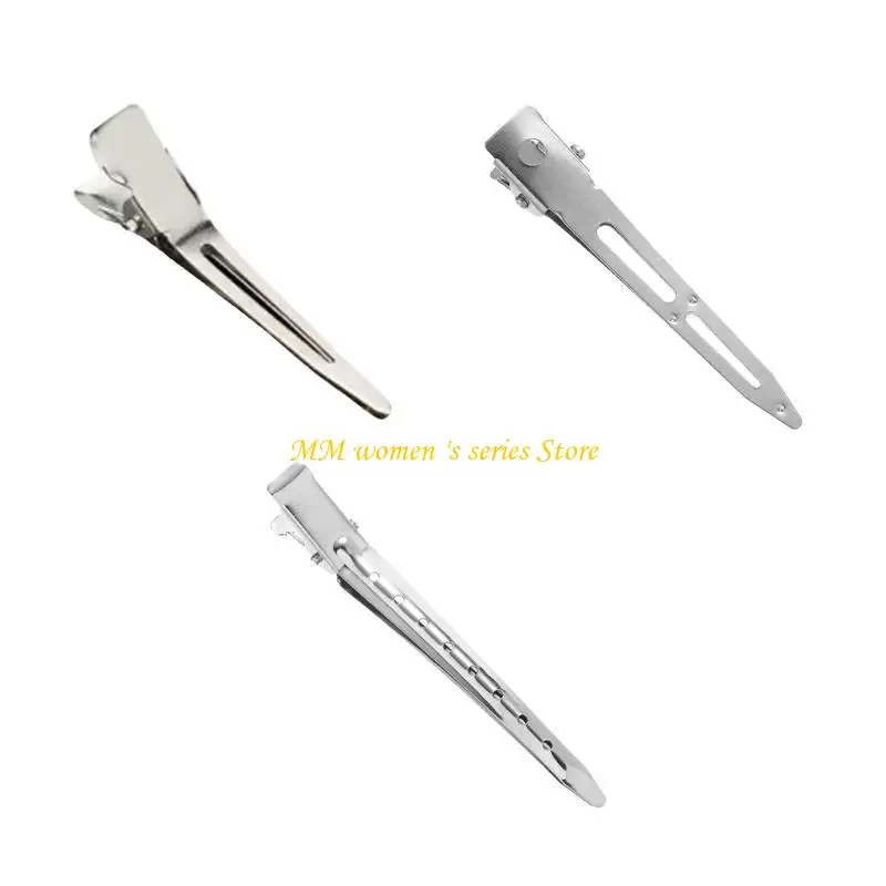 Q39C 긴 실버 미니 캐치 헤어 바렛을위한 헤어 오리 빌 클립 간단한 섹션 헤어 핀 쉬운 간단한 머리 스타일링