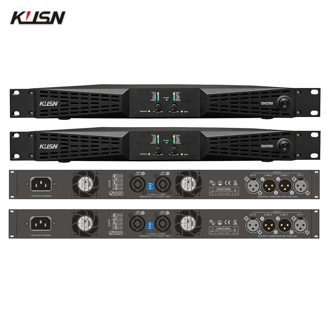 250W x4 8 Ohm CLASS D 1U Professional Digital Amplifier Customizable Panel Logo High Large Performance Power Stereo Amplifier