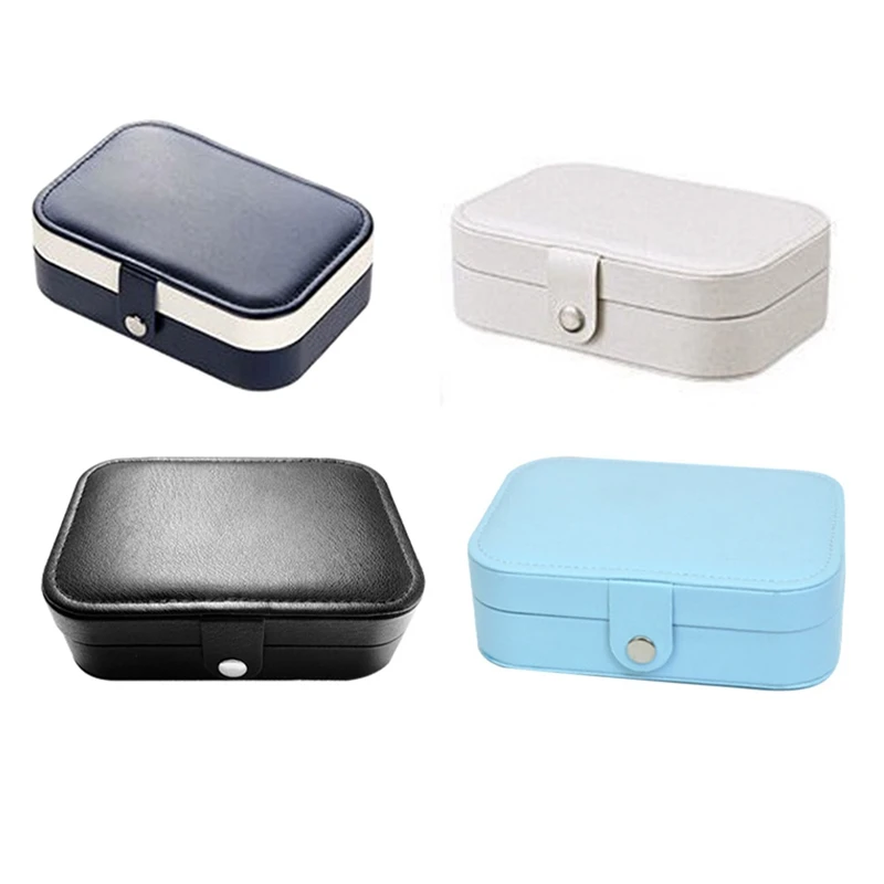 

Travel Jewelry Case PU Leather Jewelry Boxes Bridesmaid Gift Box Double Layer Jewelry Organizer Display Holder Durable