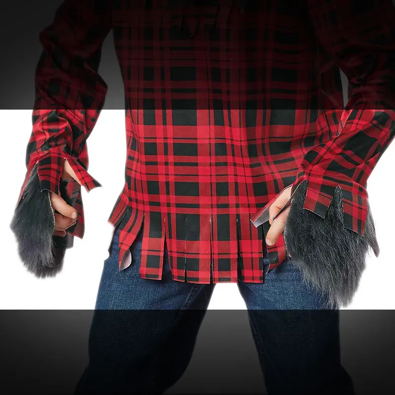 Kait Nova Roupa Infantil de loween Conjunto de Cosplay de Lobo Xadrez para Meninos Traje Tradicional Chinês Fibra de Polié...