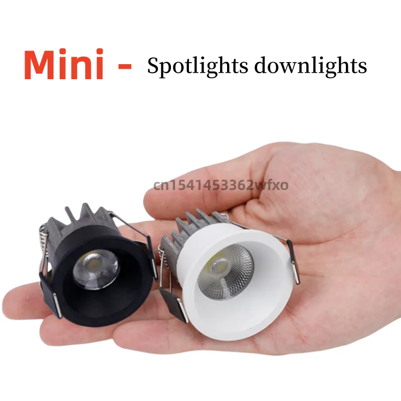 Kısılabilir mini LED downlight 3W5W7W10W parlama önleyici tavan lambası Spot ışık COB yatak odası mutfak şarap dolabında gömme ampul