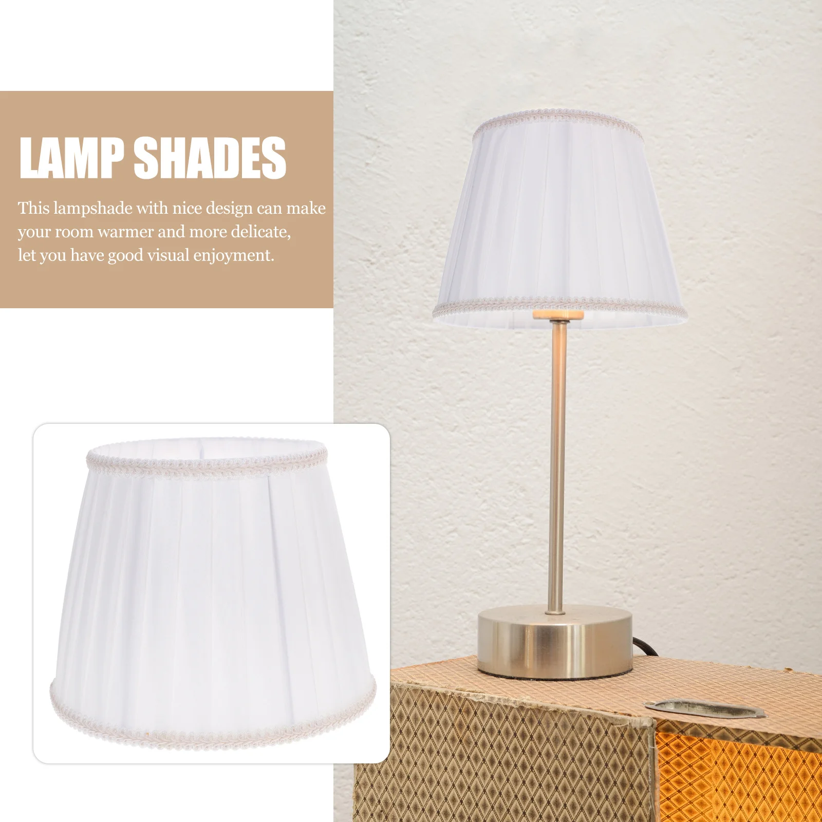 

Desk Fabric Lamp Shade Small Size Easy Install Decorative Lampshade for Bedroom Living Room Table Lamp Cover E27