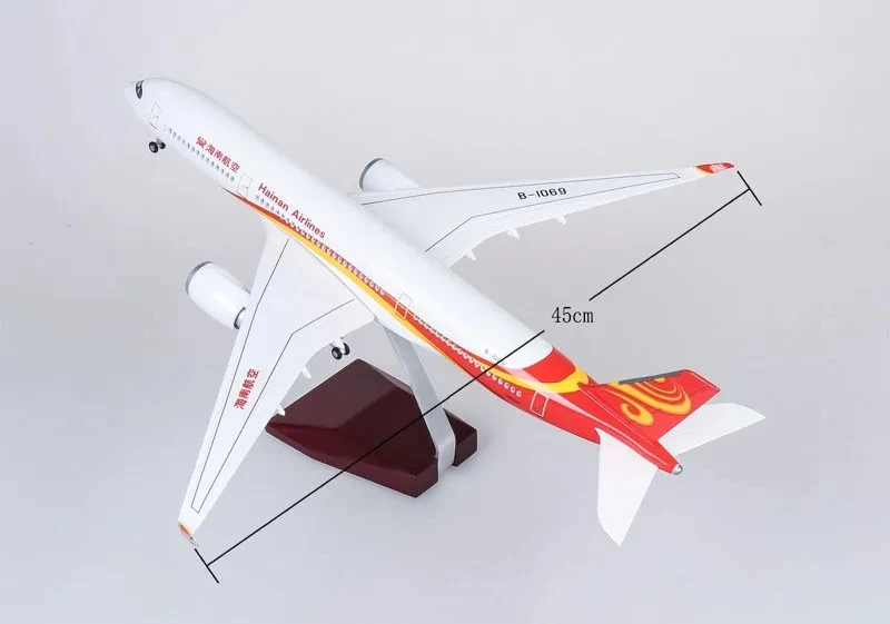 47cm A350 Hainan Airways Plastic Model Plane Diecast 1:142 Scale Airplanes With Wheels Stable Base Travel Enthusiasts Collection