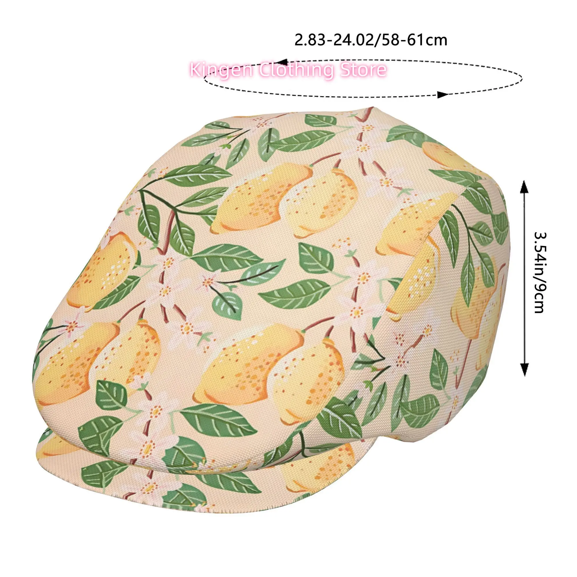 Lemon Flower Language Men and Women Adjustable Flat Cap Newsboy Beret Ivy Cap Irish Cabbie Fishing Hats Forward Caps Gatsby Caps