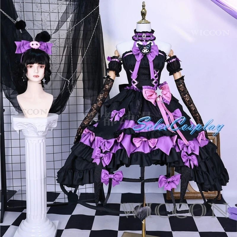 In Stock Bloody Queen Cosplay Costume Identity V Black Lolita Gothic Long Dress Full Set Wig Halloween Xmas