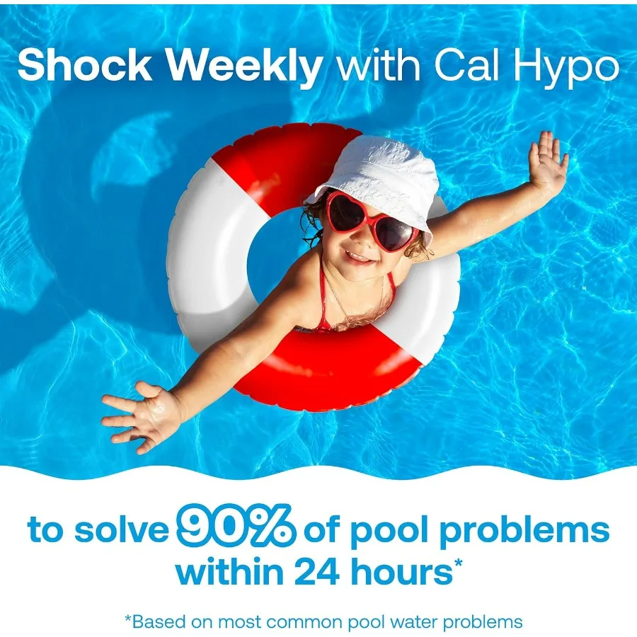 52037R Pool Care Shock المتقدمة لحمام السباحة الكيميائي Cal Hypo Formula يمنع البكتيريا والطحالب ويستعيد الكريستال 1 رطل (12 عبوة) #4