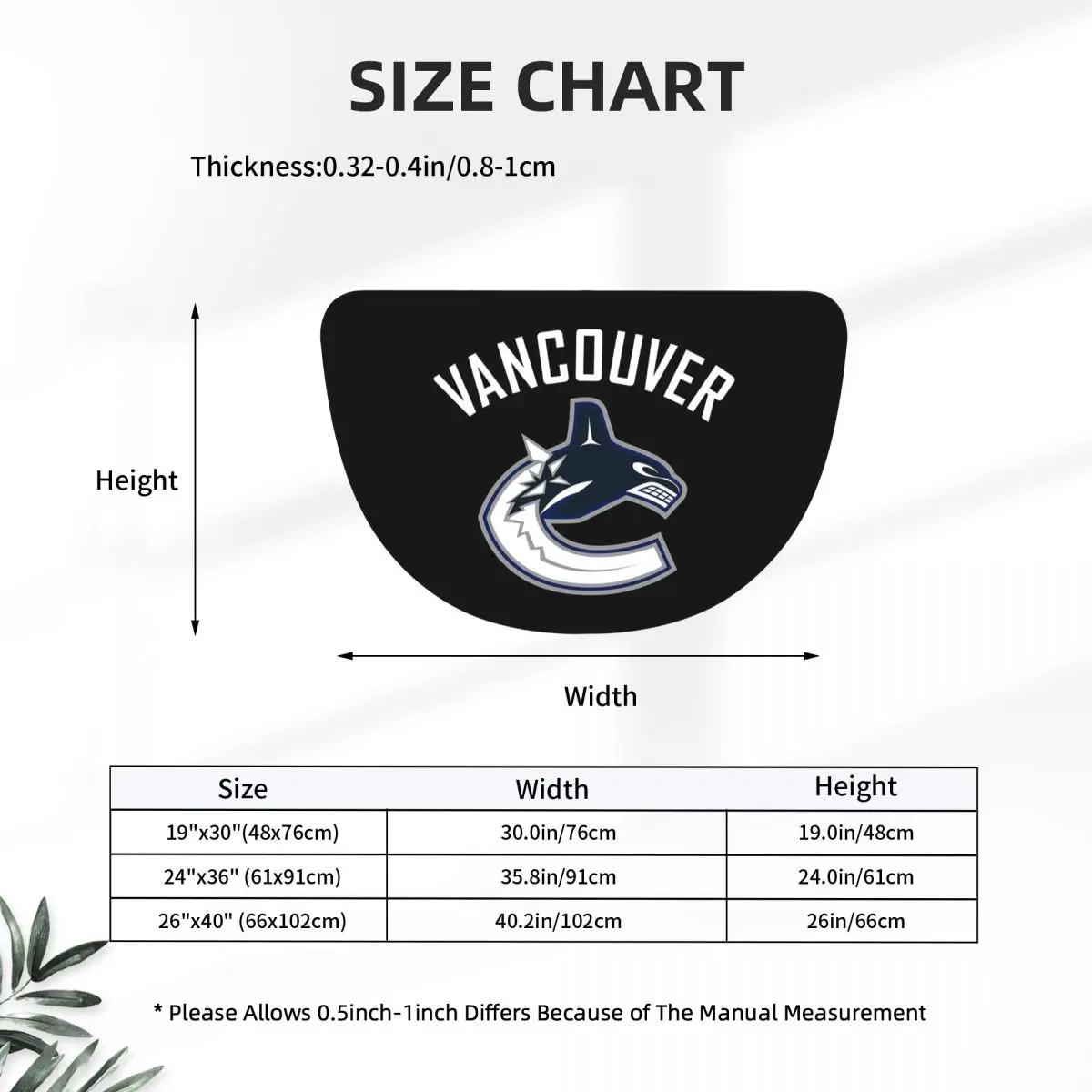 Vancouver Hockey Canucks Essential Active Soft Half Round Doormat Non Slip Bathroom Mat Absorbent Floor Carpet for Living Room