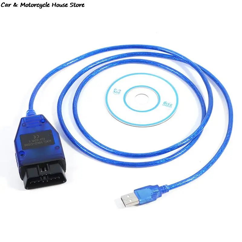 

Blue VAG-COM 409.1 Vag Com 409Com Vag 409.1 Kkl OBD2 USB Diagnostic Cable Scanner Interface For VW Audi Seat Volkswagen