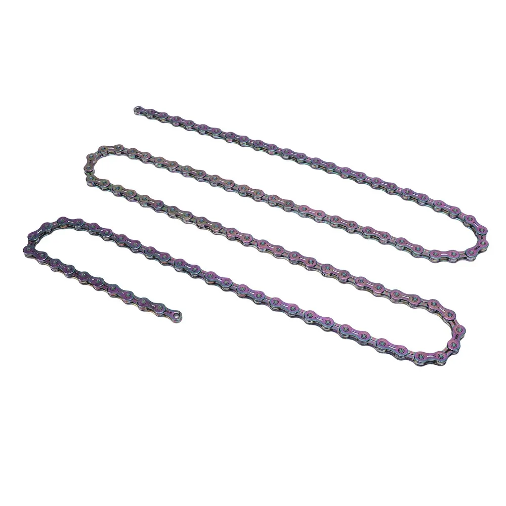 11 Speed Bicycle Chain Rainbow 116 Link Mountain Bike Chain Manganese Steel Smooth Shifting Replacement Chain Bike Maintenance
