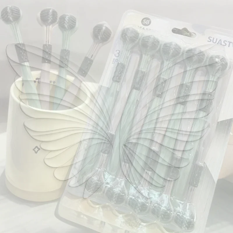 3D Manual Toothbrush 10pcs Three sided U-shaped Soft Toothbrush for Comprehensive Oral Cleaning for Adults