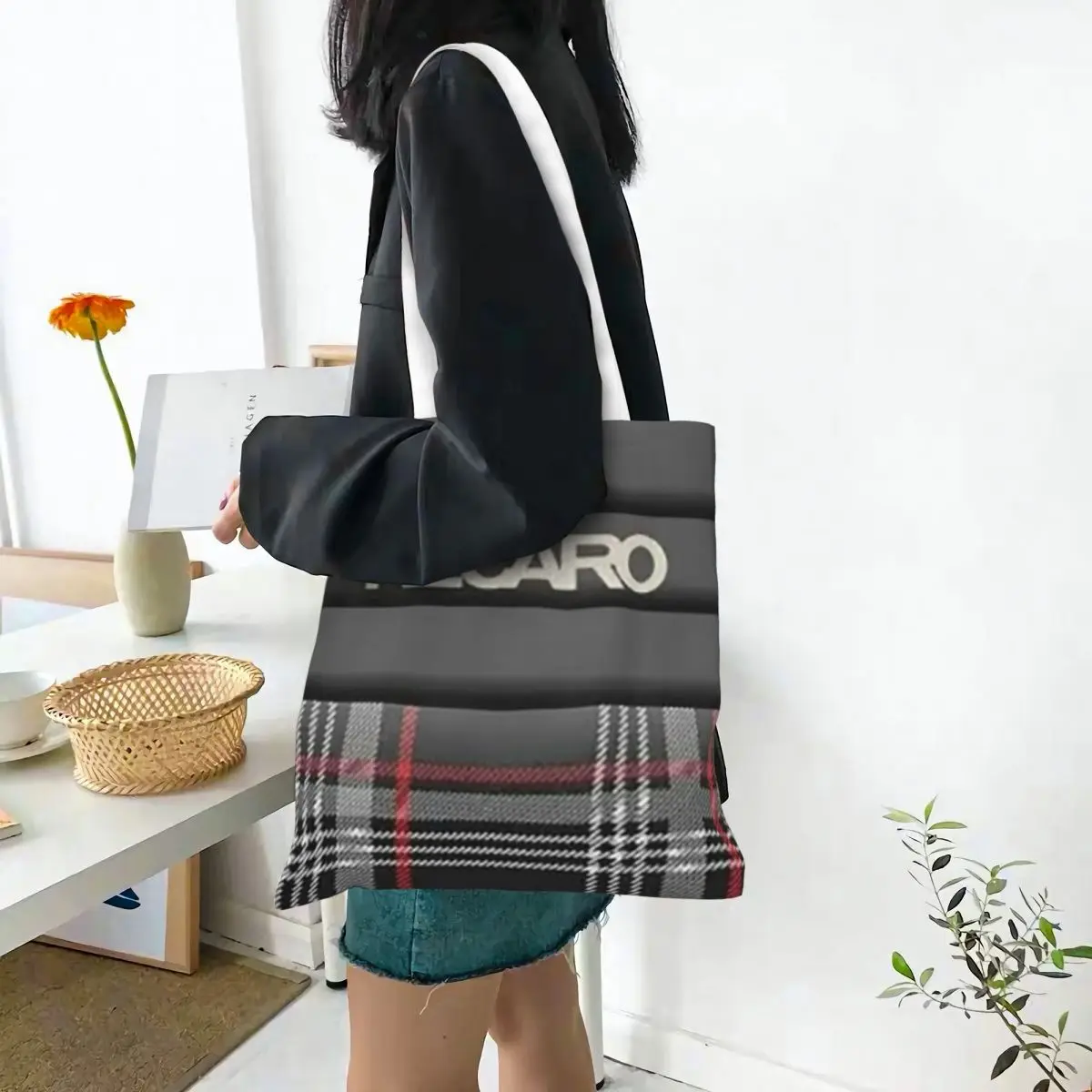 Recaro 3 أكياس تسوق قماش حقيبة حمل قابلة لإعادة الاستخدام للسيدات حقيبة كتف للسفر