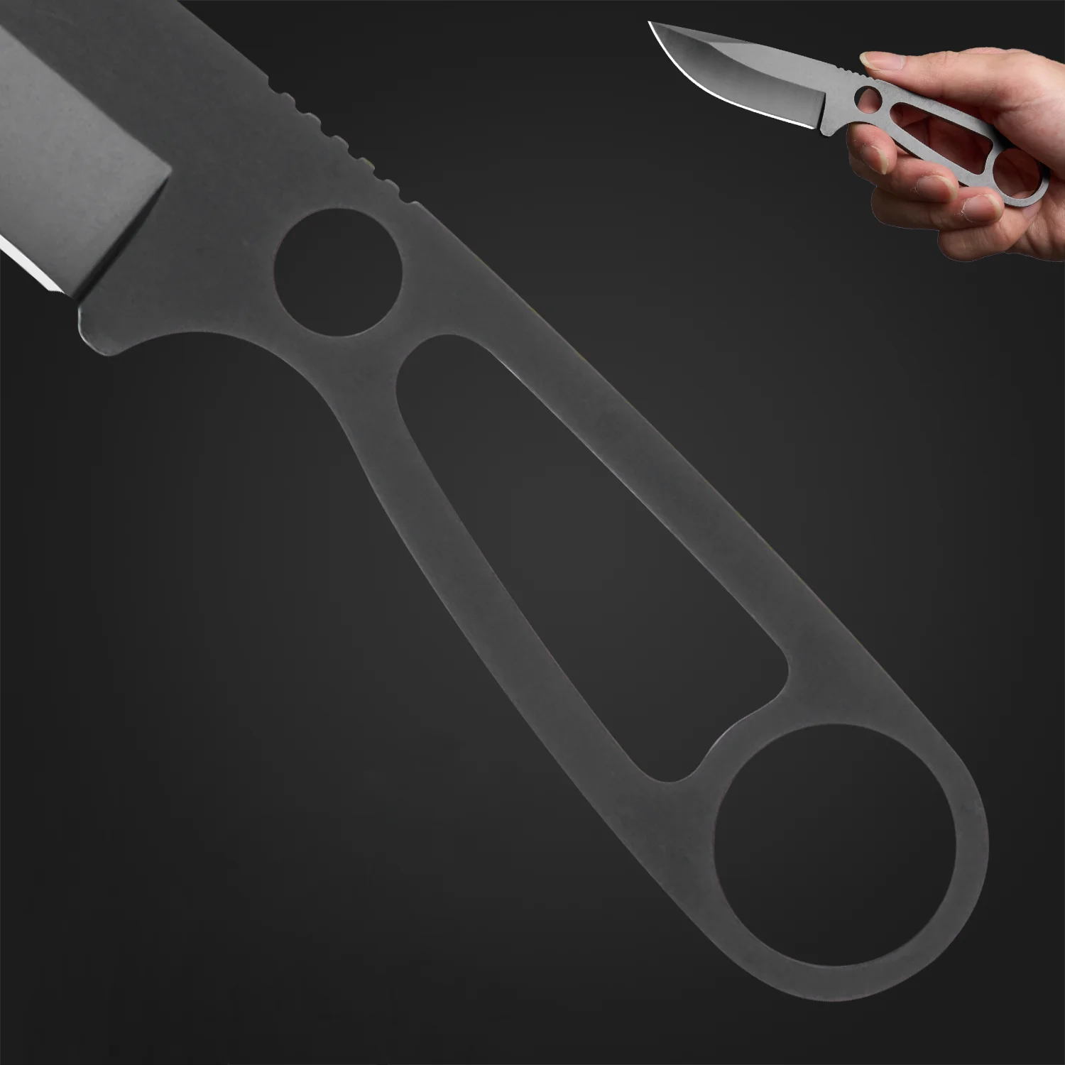 Mini Full Tang Fixed Blade Knife,Anti-Slip Handle,Lanyard Hole Design,EDC Portable Pocket Knife,For Outdoor Camping,Daily Use