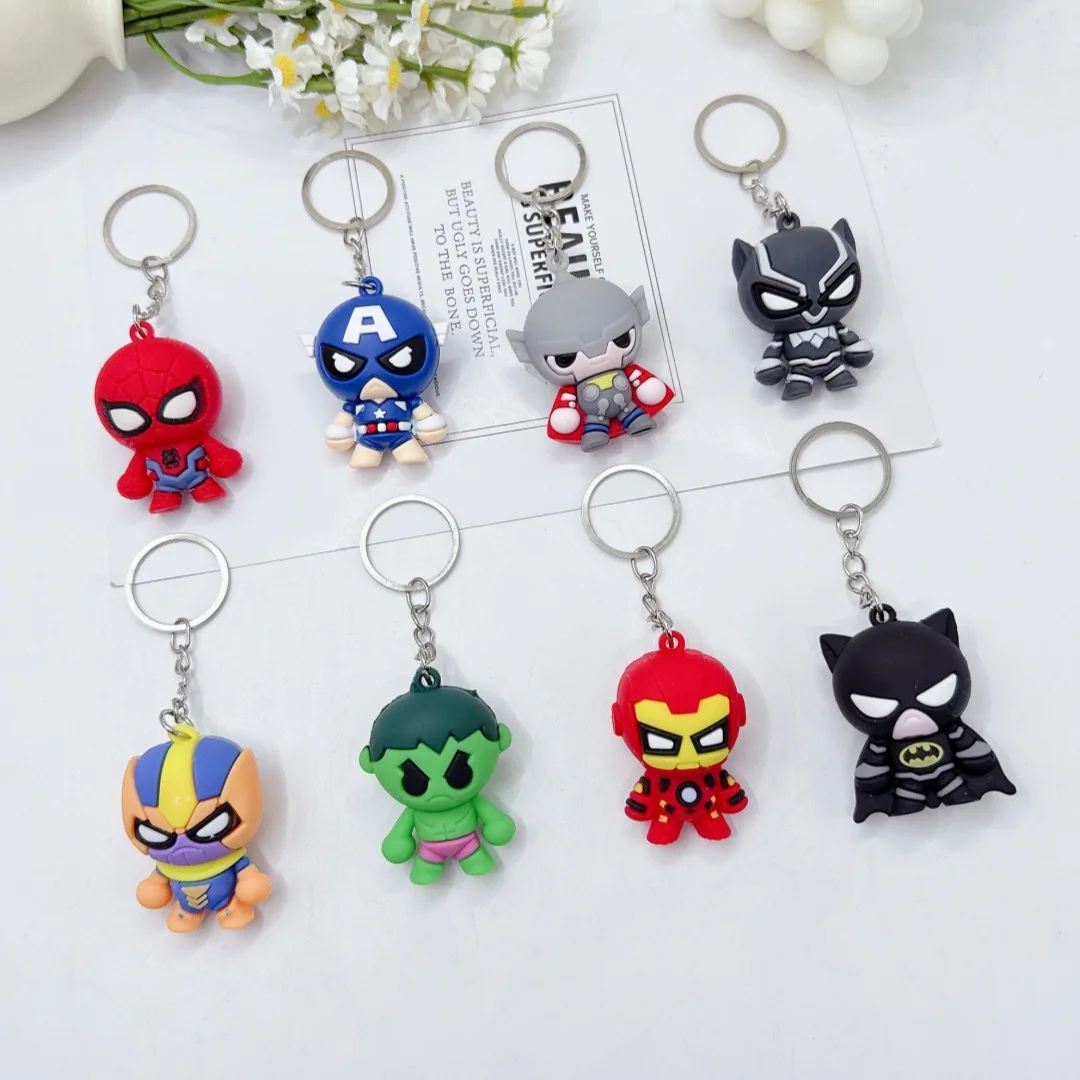 

Superhero Keychain Avengers Spiderman Captain America Pendant Keyrings for Car Backpack Keyholder Jewelry Accessories