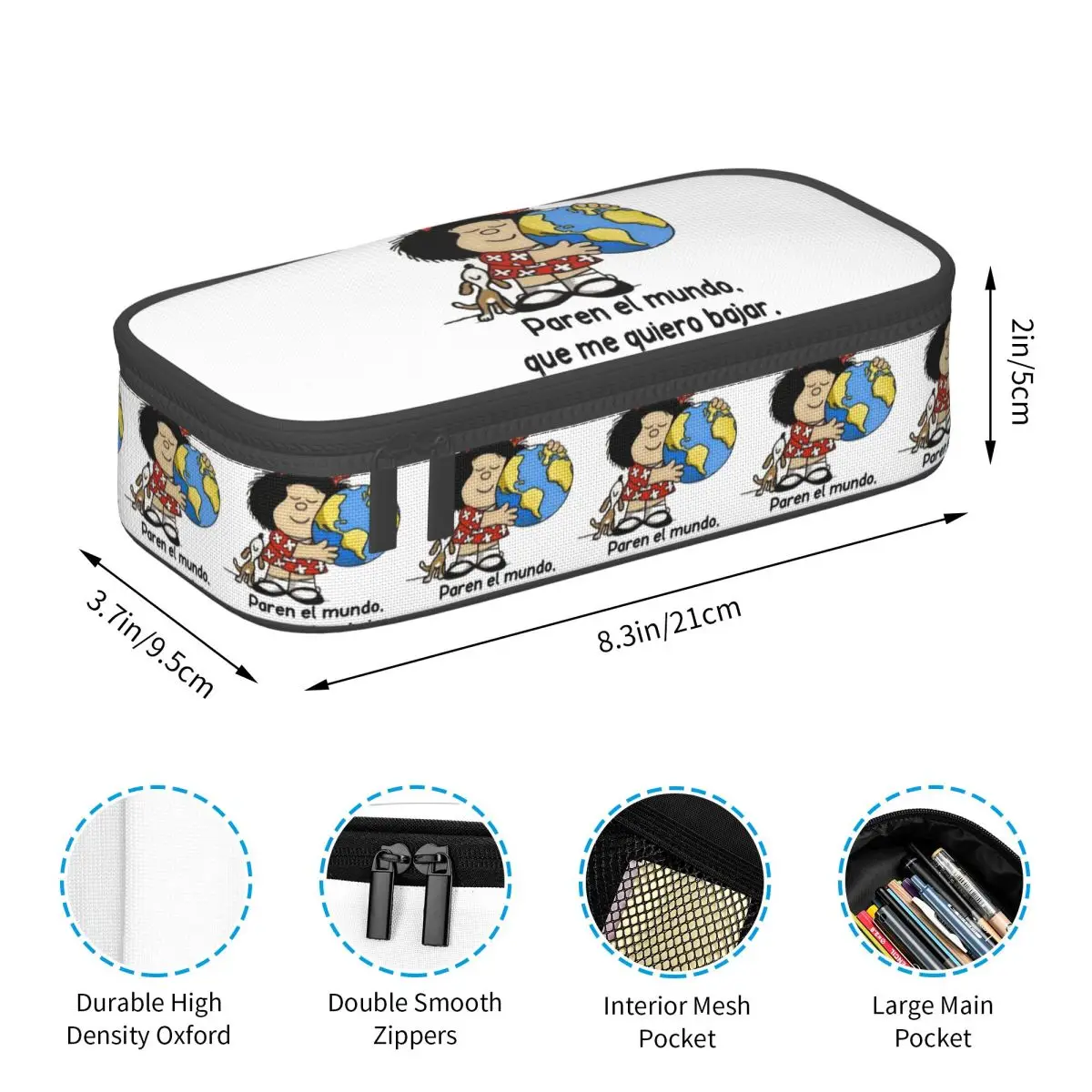 Paren El Mundo Que Me Quiero Bajar Mafalda مقلمة كرتونية للأطفال صندوق القلم المدرسية حقيبة أقلام رصاص لوازم مكتبية حامل قلم حقيبة