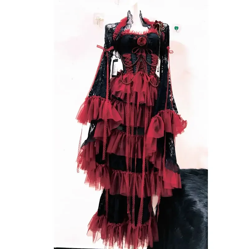 

y2k dress Harajuku bow Unique Lolita dress Lace dress gothic clothes vintage 2025 Hot Sale