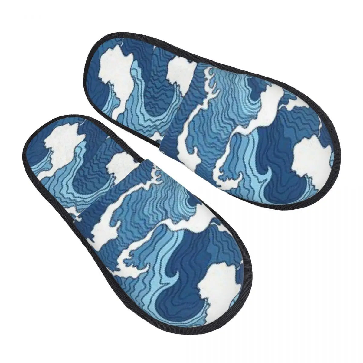 Custom Demon Slayer Cool Waves House Slippers Women Comfy Memory Foam Kimetsu No Yaiba Slip On Hotel Slipper Shoes