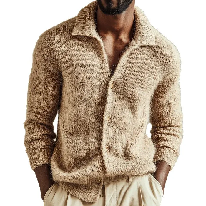 2026 Autumn and Winter New Casual Long-sleeved Sweater Cardigan European and American Casual Men's Knitted Cardigan Jacket