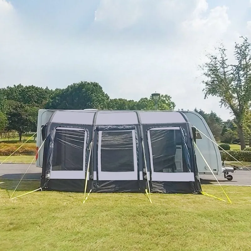 Outdoor camping, quick-opening canopy, trailer-mounted RV side tent