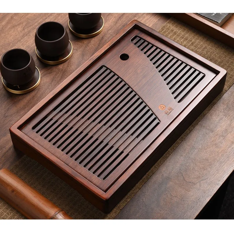 Solid Wood Tea Board Bamboo Tea Tray With Water Drainage Tank Puer Tea Table Saucer Drawer Tray For Ceremony Teaware Tool ZD378