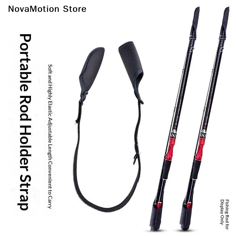 [NM]Adjustable Fishing Rod Sling With Cap Protection  Strap For Outdoor Sea Fishing Fans[NM]