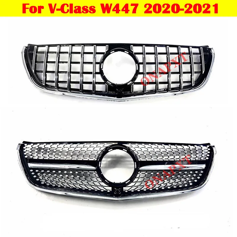 

Car Styling Center Grill ABS plastic Front Bumper Grill Vertical Bar Middle Grill For Mercedes-Benz V-Class W447 2020-2021