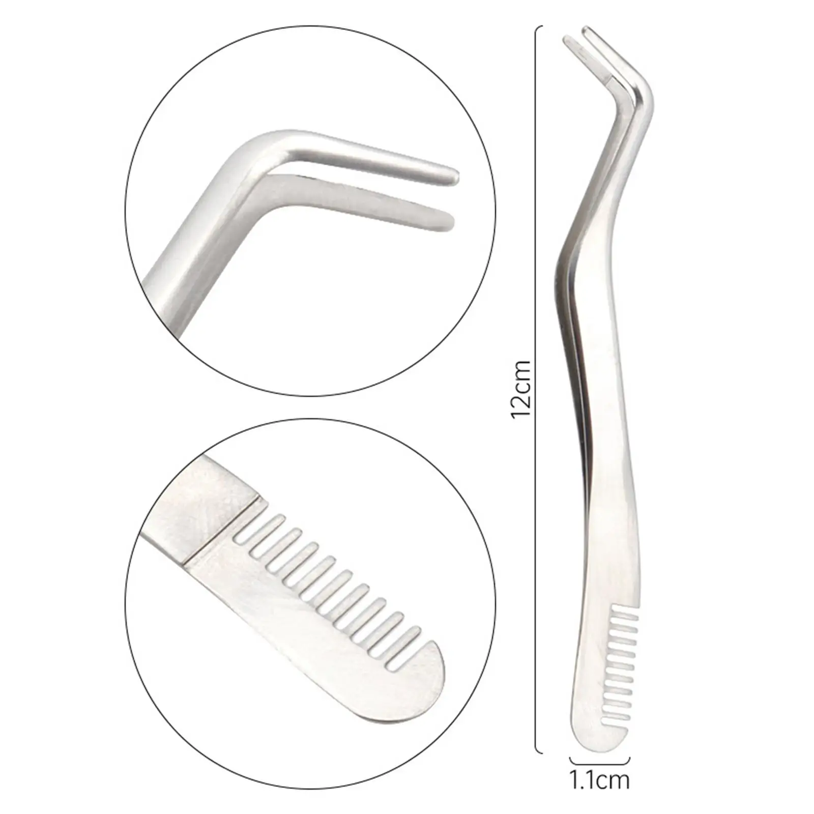 Curved Eyelash Tweezers with Comb Pointed for DIY Eyelash Extension Supplies