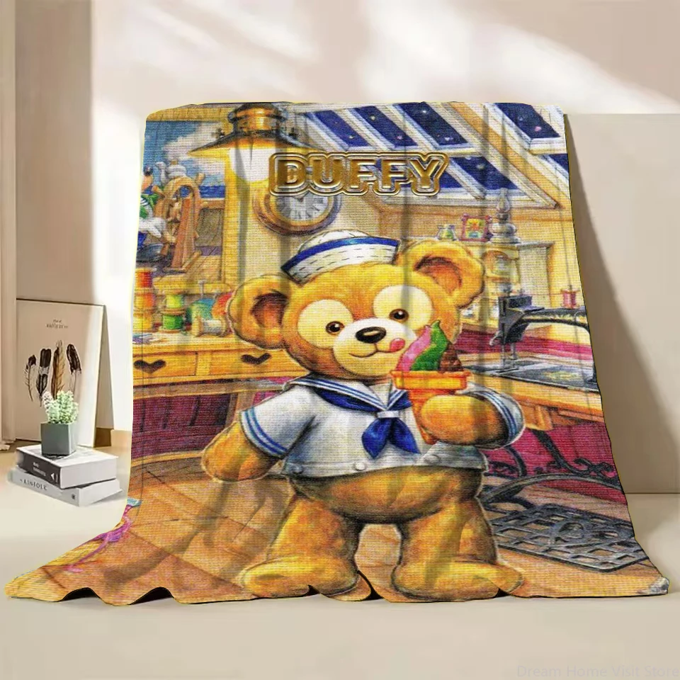 

Disney Duffy Flannel Throw Blanket for Bed Sofa Home Bedroom Office Travel Children's Cover Blankets Kids Winter Warm Soft Gifts