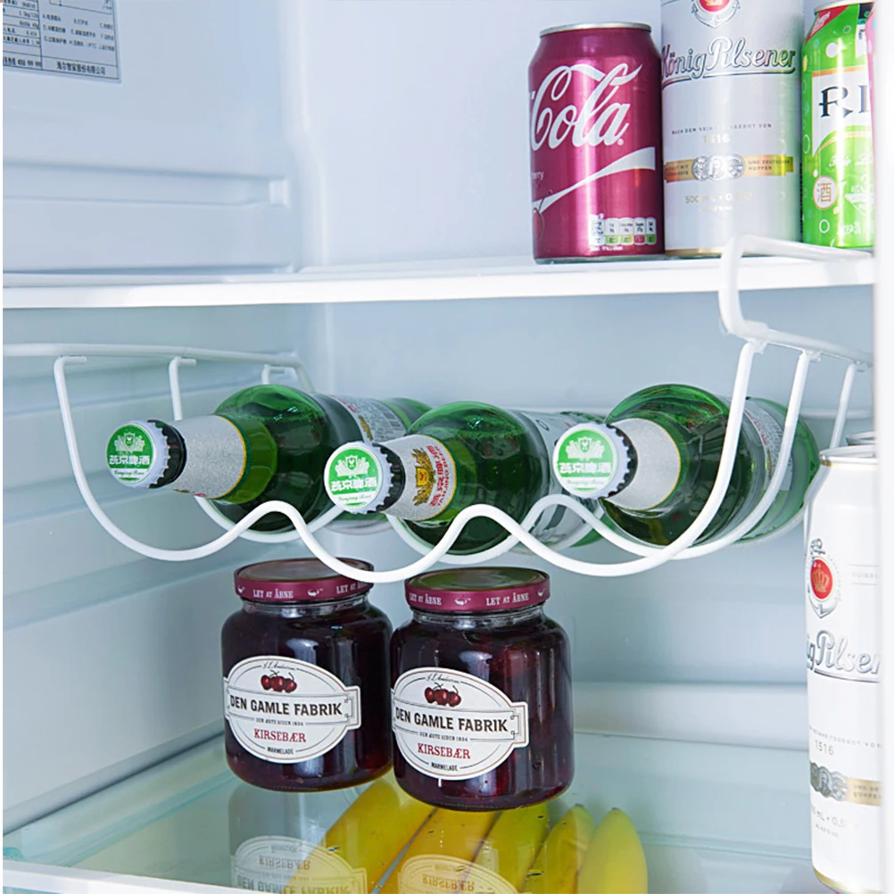 Fridge Beer Rack 10L Iron Organizer Wine Glass Holder Storage Rack For Soda Cans Rustproof Kitchen Bar Club Office