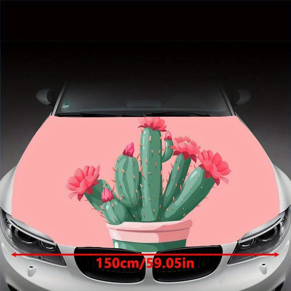 Blush - Potted Cactus Print Car hood stickers, waterproof self-adhesive car vinyl stickers, car decoration protection stickers,