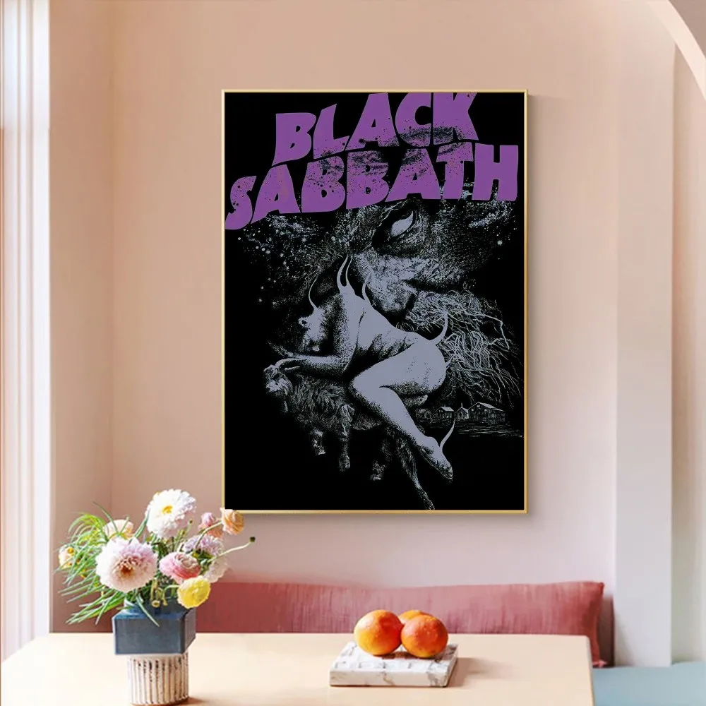 B-Black S-Sabbath Band Movie Sticky Posters Vintage Room Bar Cafe Decor Nordic Home Decor