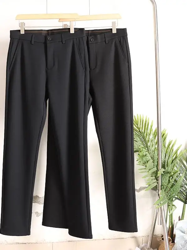 

Бизнес! Новые осенне-зимние утепленные теплые комфортные эластичные прямые повседневные брюки для мужчин из шерсти