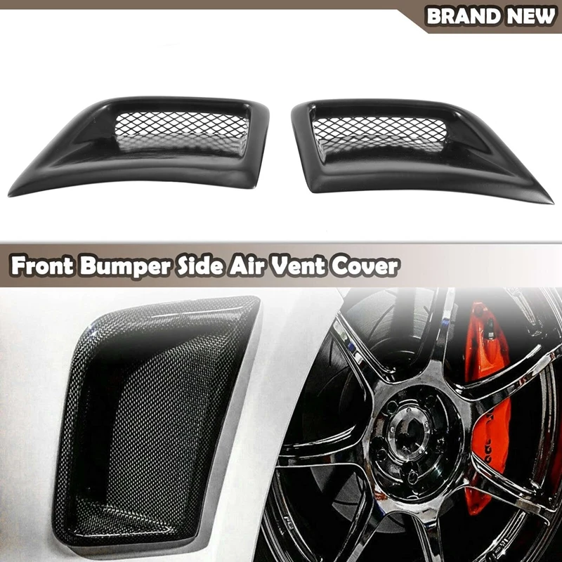 Black Car Front Side Air Vent Outlet Trim Fender Lid Flow Duct Cover For Subaru STI GRB Wagon 10Th Hatchback 2008-2014