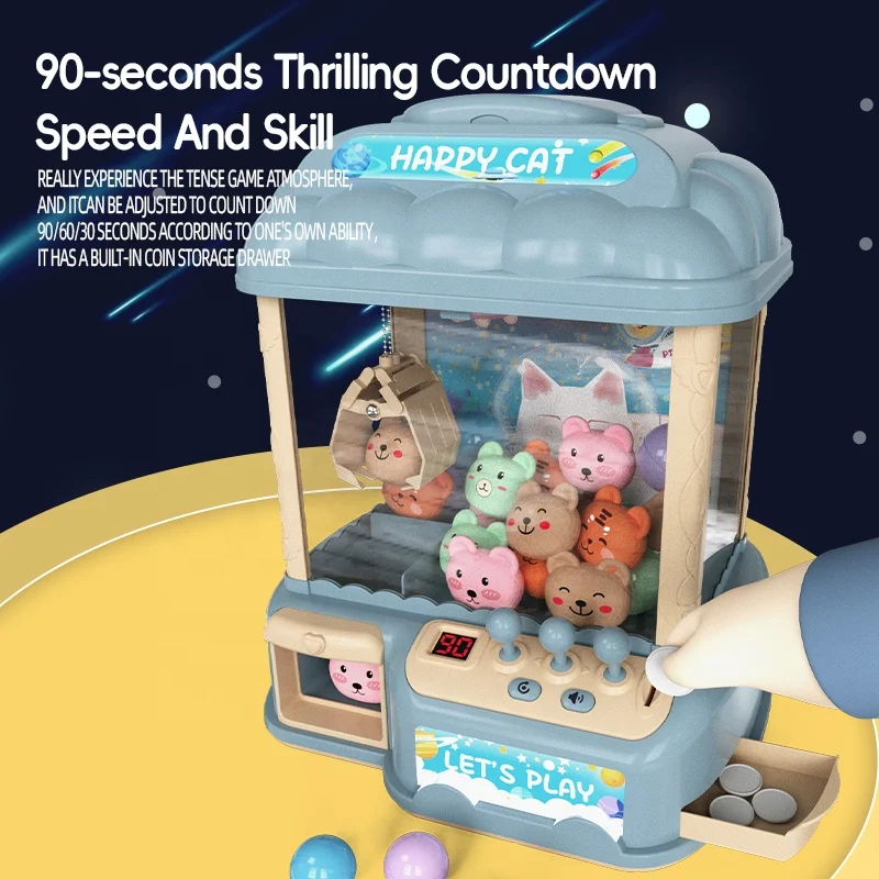 STLF Kids Mini  Doll Catching Machine Mini Grabbing Twisted  and Candy Machine Small Home Coin-operated Toy Boy and