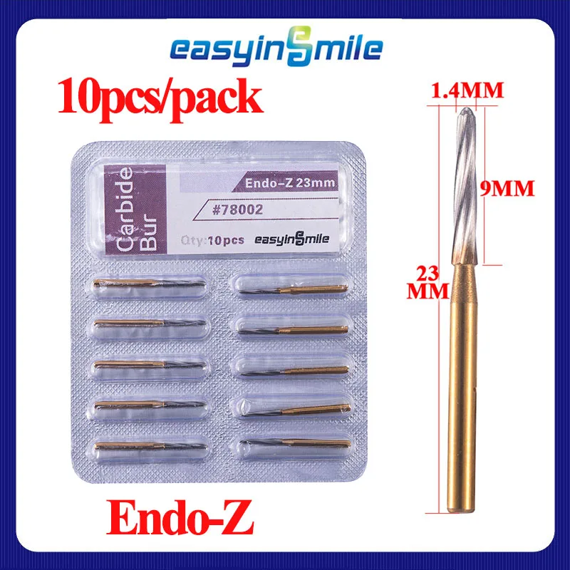 10 Pcs Easyinsmile Endo-z Dental Bur Crown Break Polishing Drills Carbide Tungsten Carbide Surgical Cutter Burs Dentist Tool