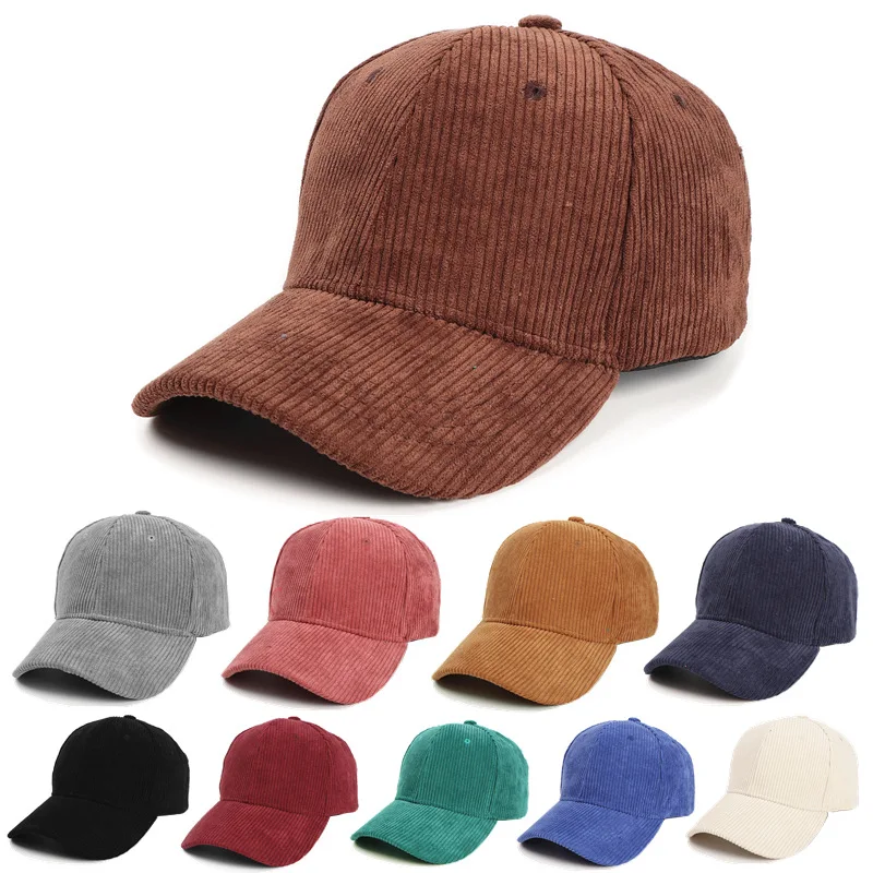 Spring Autumn Corduroy Baseball Cap Men Women's Snapback Hip-hop Hat Outdoor Adjustable Sun Hat Unisex Vintage Fishing Cap