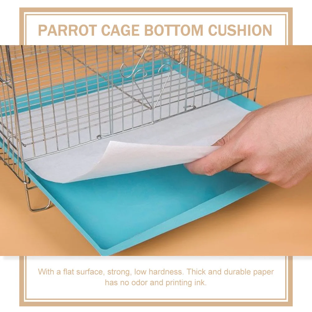

100Pcs Bird Cage Liner Paper Disposable Absorbent Leak Proof Urine Mat Parrot Cage Cushion Pet Supply Cleaning Pad