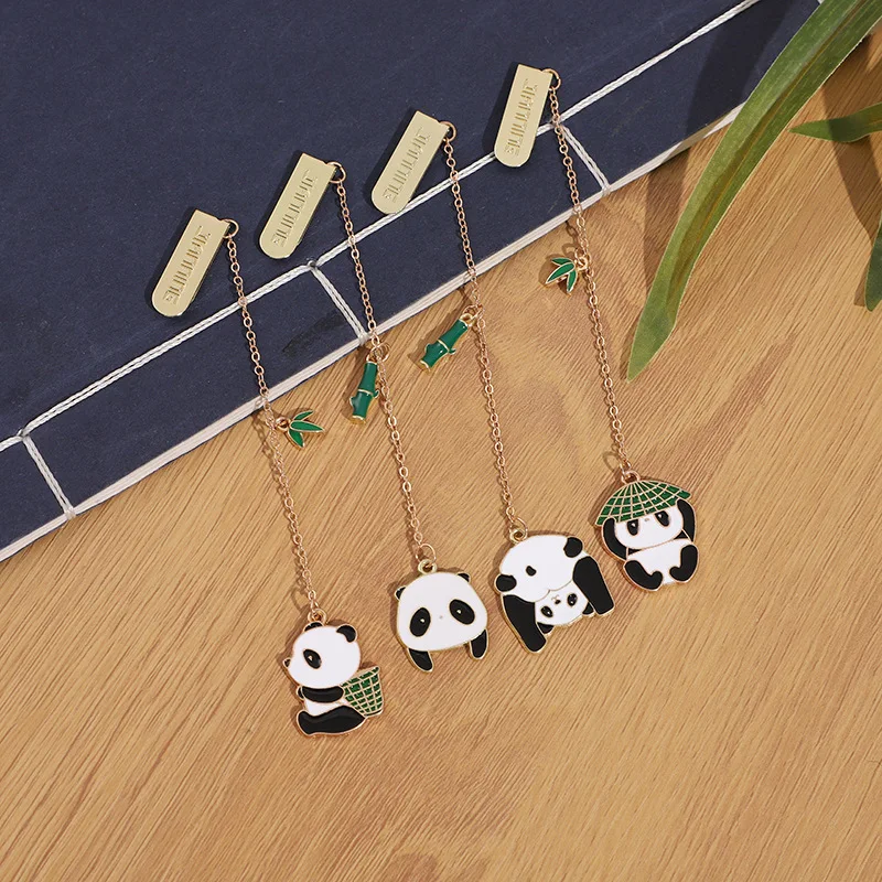 

1/4pcs Creative Cute Baby Panda Bookmark Page Clip Cartoon Lovely Metal Bookmark Student Gift Stationery