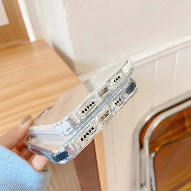 Luxury clear anti-fall case for iphone 11 13 12 14 15 16 Pro MAX 15 16 PLUS X XS XR Simple Couple hard bumper cover fundas hood