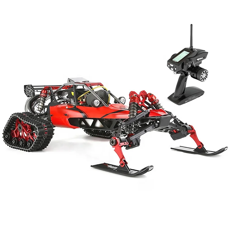 

BAHA 450AS Sled Tracks CNC Metal 2.4G 45CC 1 5 Petrol Oil Fuel Radio Control Nitro Gas RC Snowmobile Truck For Icy Snowy Roads