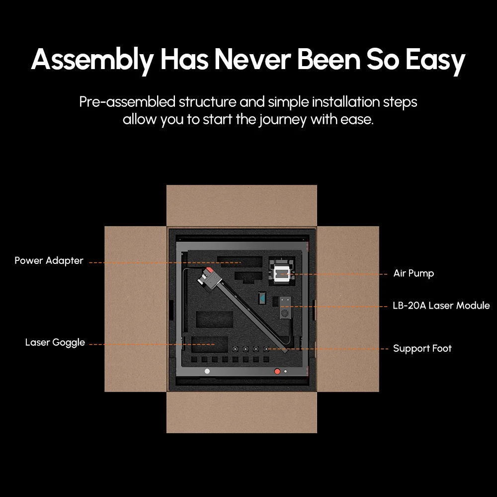 Algolaser Delta 22W Laser Engraver with Touch Screen Air Pump Rotary Roller Raier Feets Honeycomb Table Protection Cover Sets