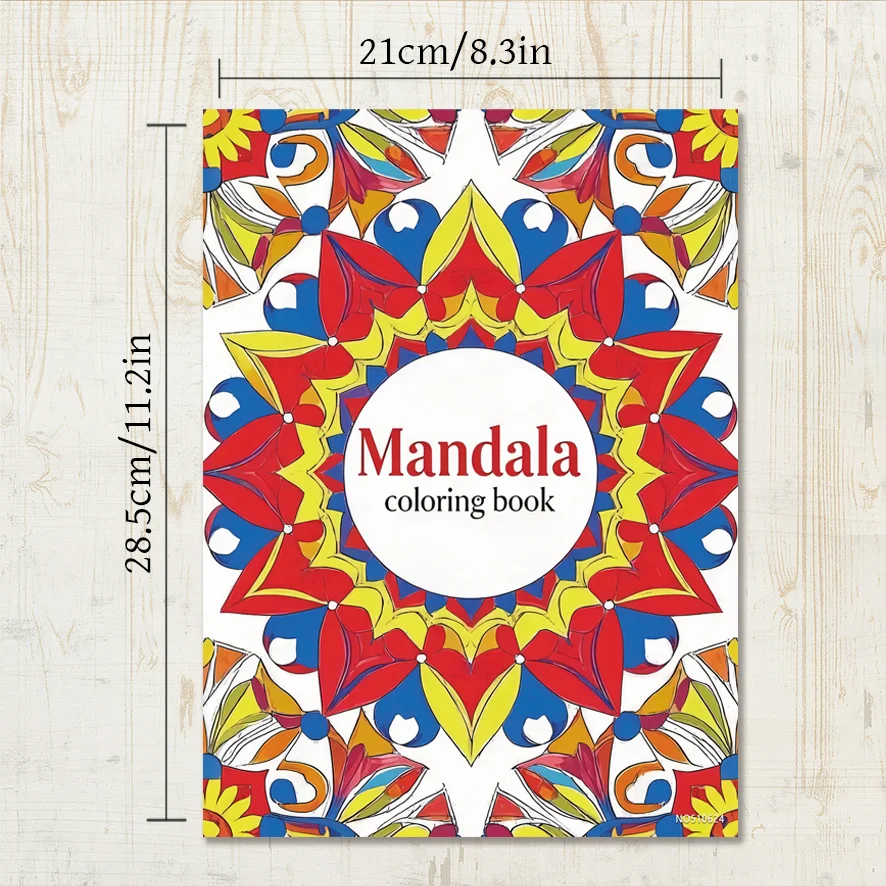 Mandala Adult Coloring Book - 8.3x11.2 inches Stress relief coloring book 22 pages of art therapy illustrations to relieve anxie