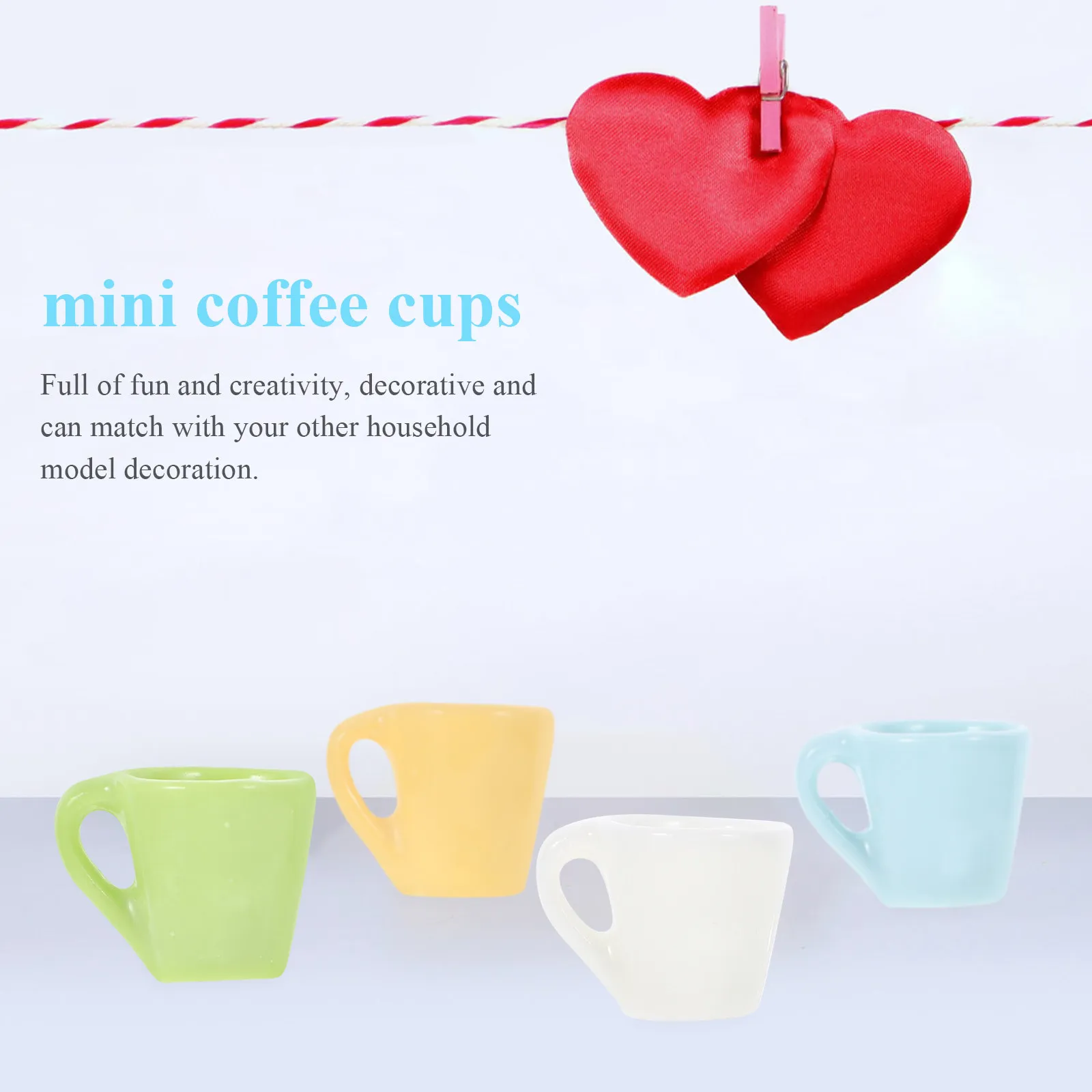 

16Pcs Miniature Tea Cups Resin Mini Coffee Mugs Lightweight Portable Dollhouse Accessories Kids Kitchen Play Mini Tea Cups