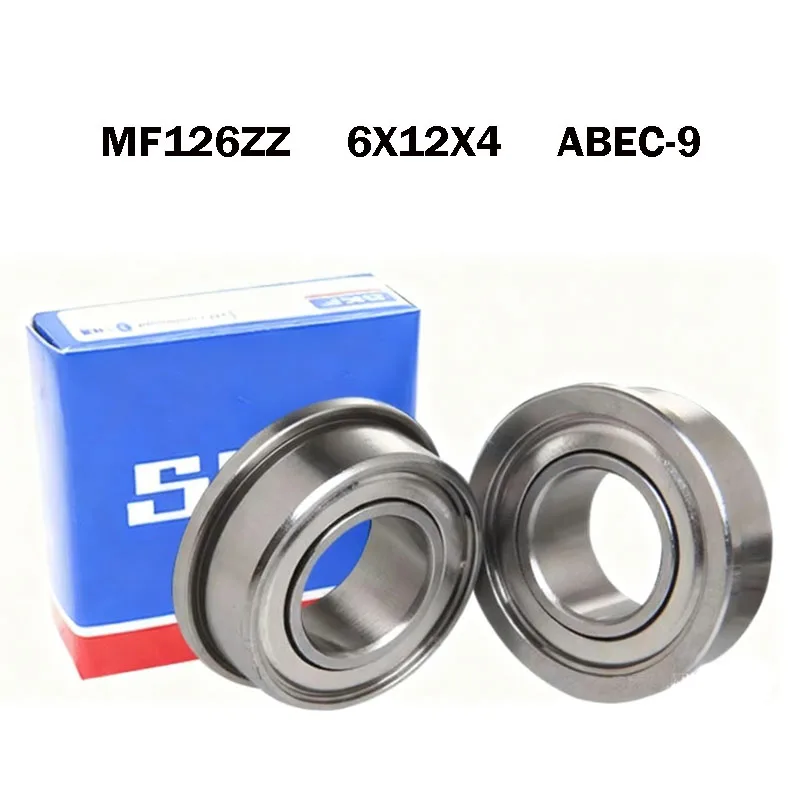 10PCS MF126ZZ SKF bearing Metal Shielded Miniature Ball Flanged Bearings MF126Z ABEC-9 6x12x4 For 3D Printer Original bearing