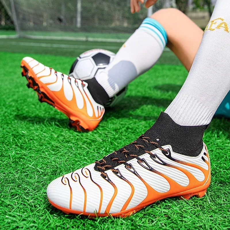 Männer Fußball Schuhe Sport FG/TF Outdoor Fußball Stiefel Training Jungen Spiel Rutschfeste Lange Spikes Stollen Indoor Futsal komfortable – Detail 23
