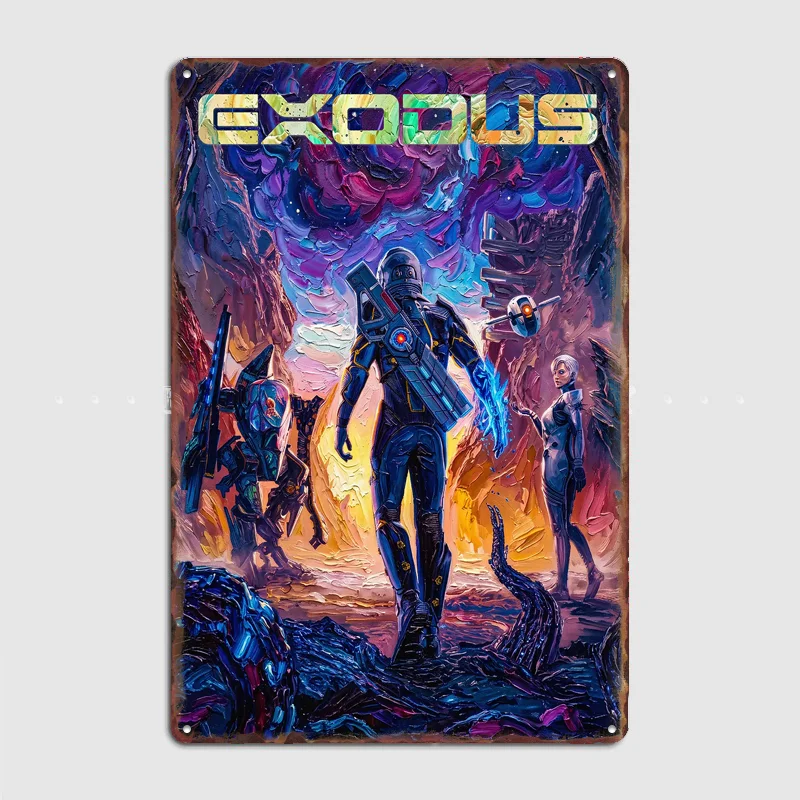 Exodus Sci-Fi Adventure Art Metal Posters Sign Bar Club Custom Pub Bedroom Indoor Wall Decor Tin Room Decoration Home Decor